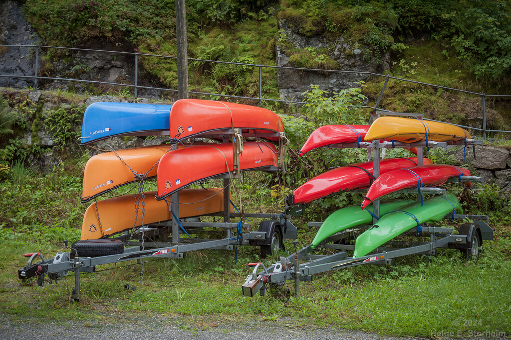 Colourful kayaks and canoes by helstor365