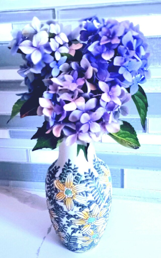 Hydrangeas in a Vase by sewfree