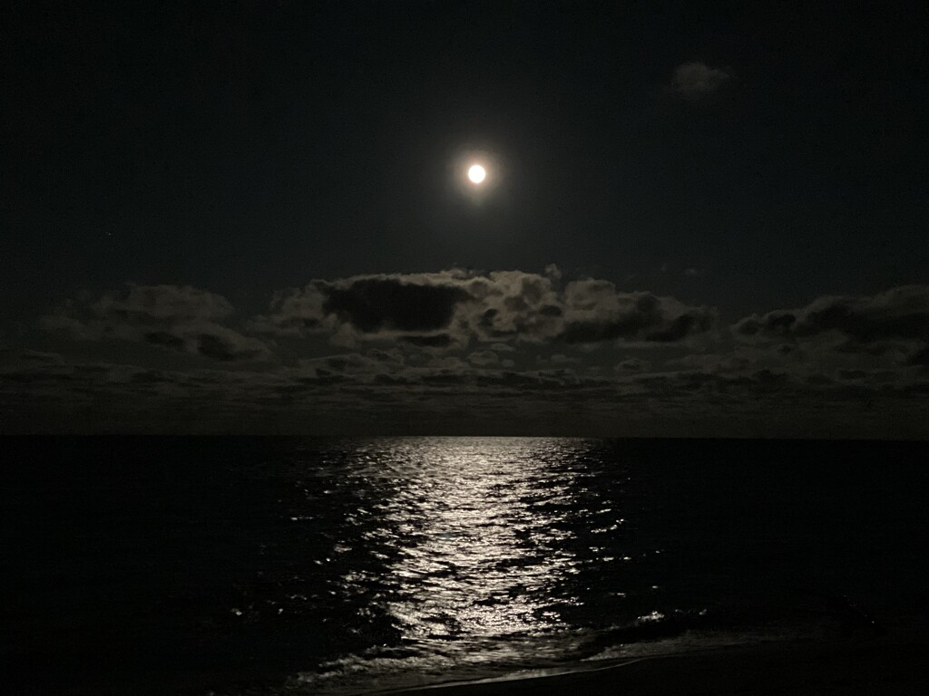 Super Blur Moon over Lake Michigan by mrsbubbles