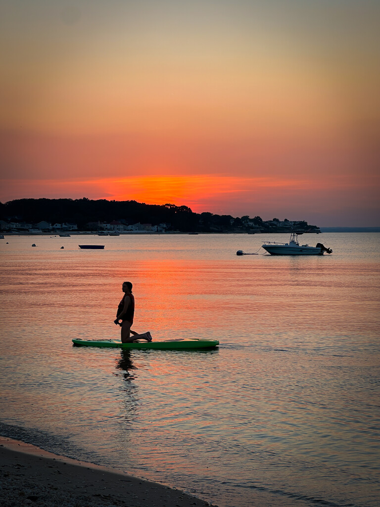 Paddleboarding at Sunset by jnewbio