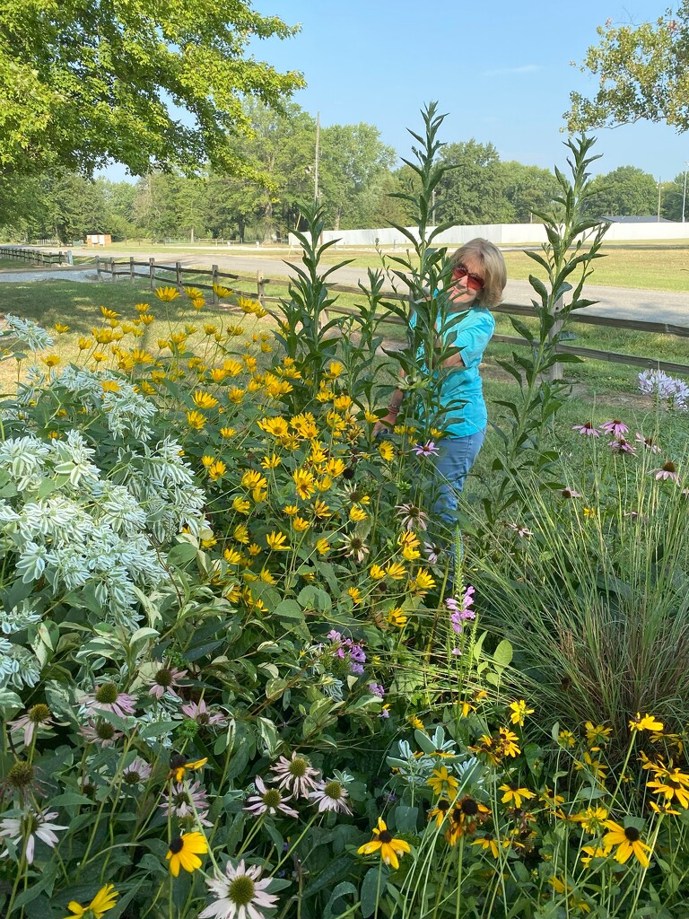 Sheila in one of the master gardener's public gardens by tunia