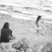 family beach time bw