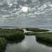 A cloudy, windy day overlooking Charleston Harbor and the marshes