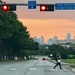 A nurse walking to work 