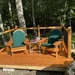 Chairs and deck stained