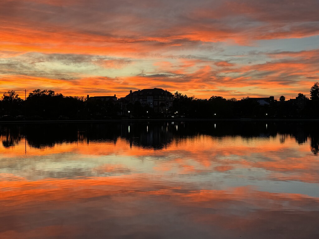 Sunset reflections at Colonial Lake by congaree