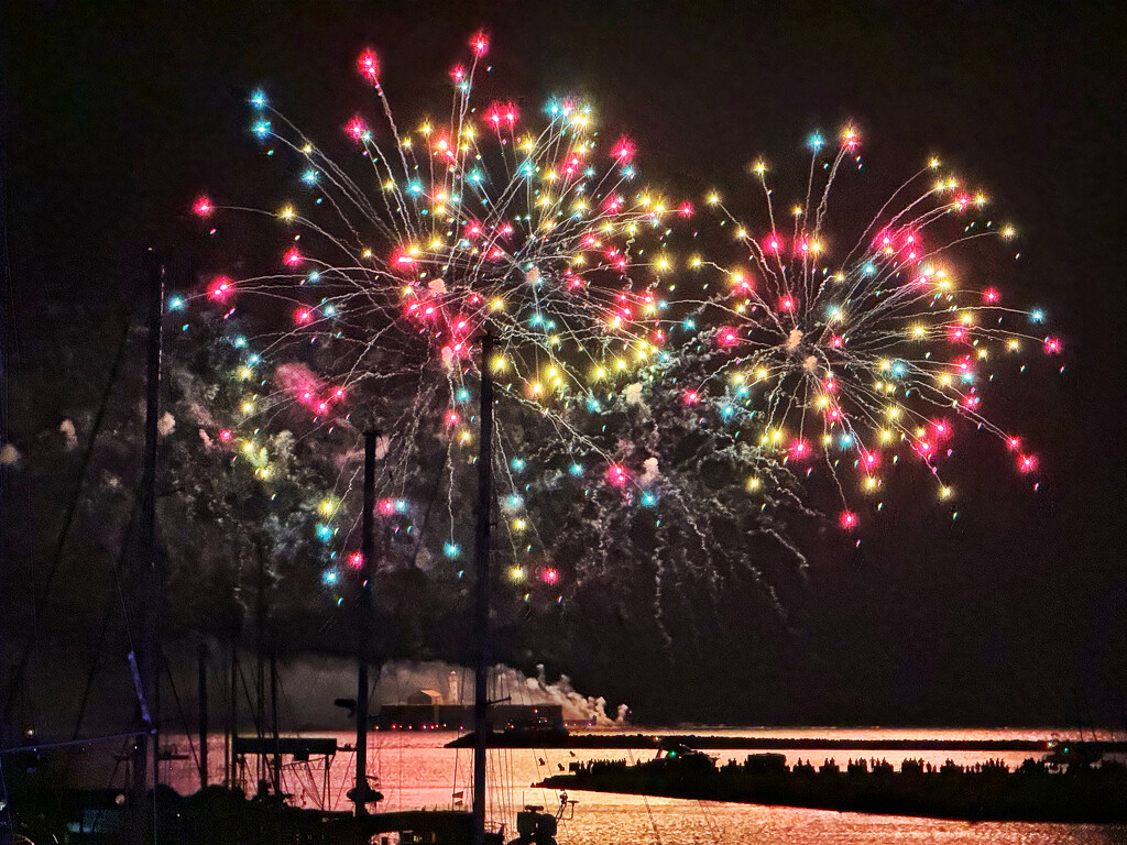 Rainbow fireworks.  by cocobella