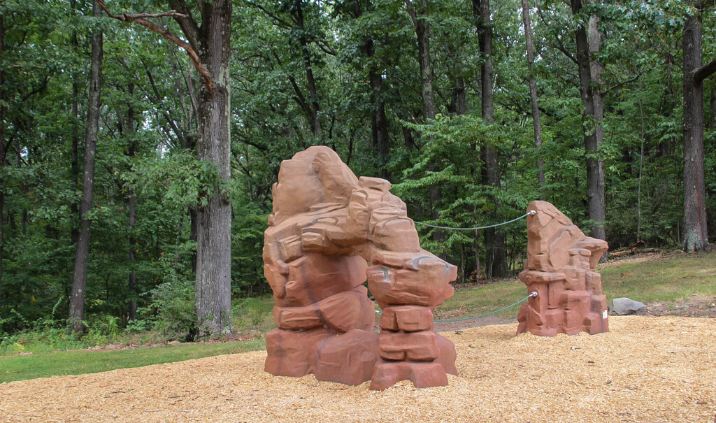 Unusual playground equipment by mittens