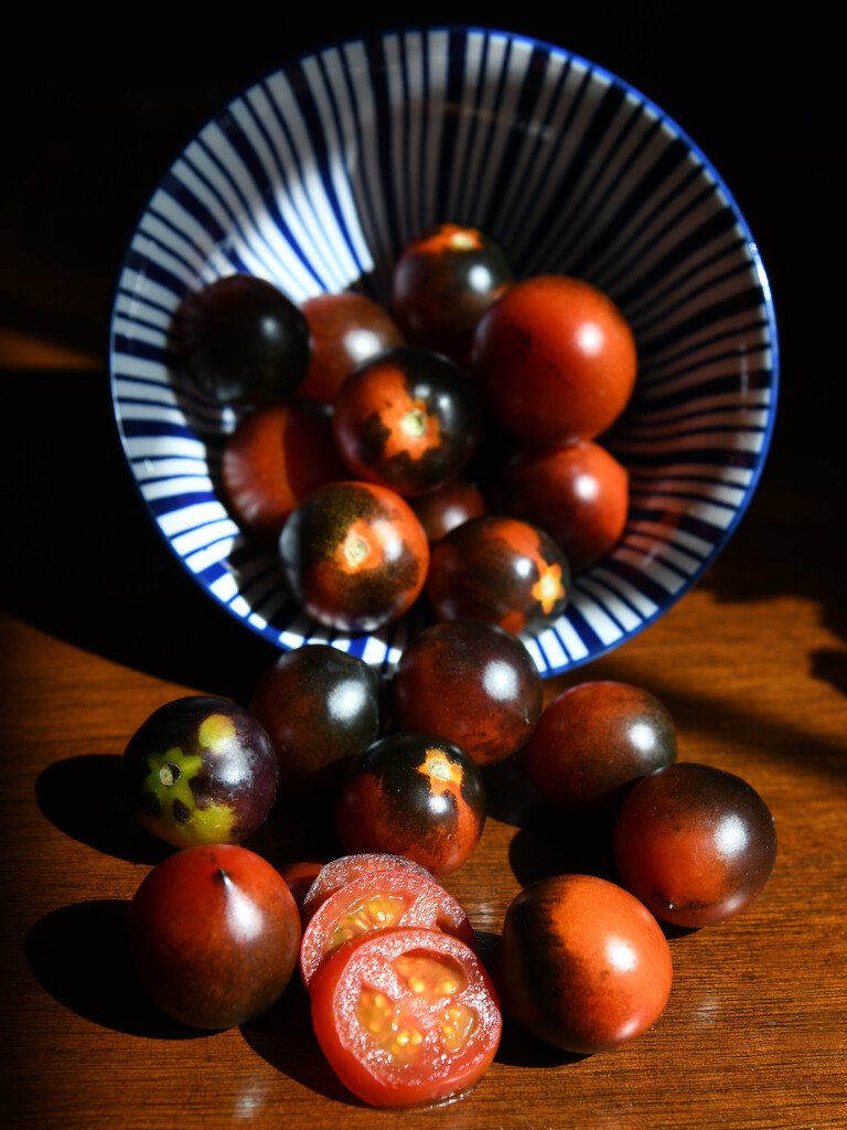 Indigo Rose Cherry Tomatoes by paintdipper