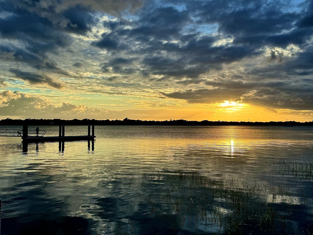 Marsh sunset and dock by congaree