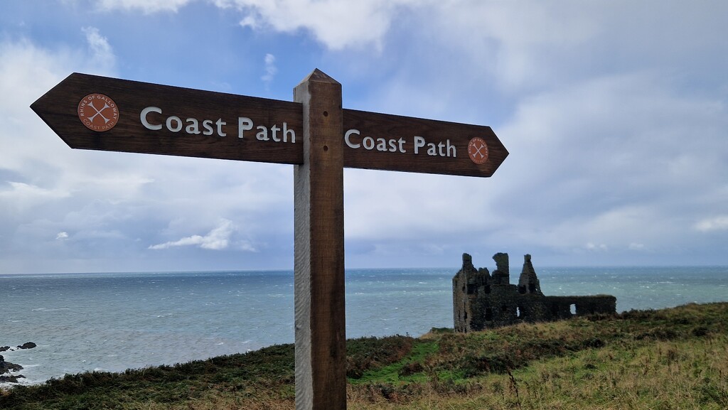 Coast path near Dunskey Castle by bunnymadmeg