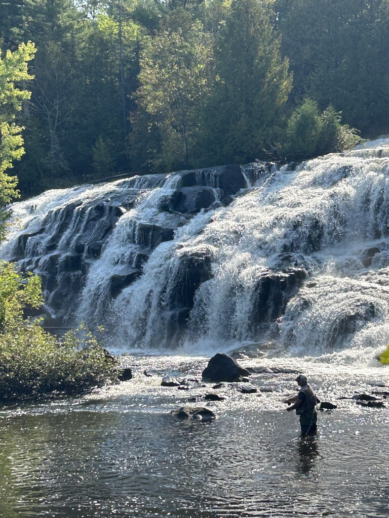 Fishing beyond the falls by mltrotter