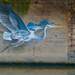 Grey Heron Mural by lumpiniman