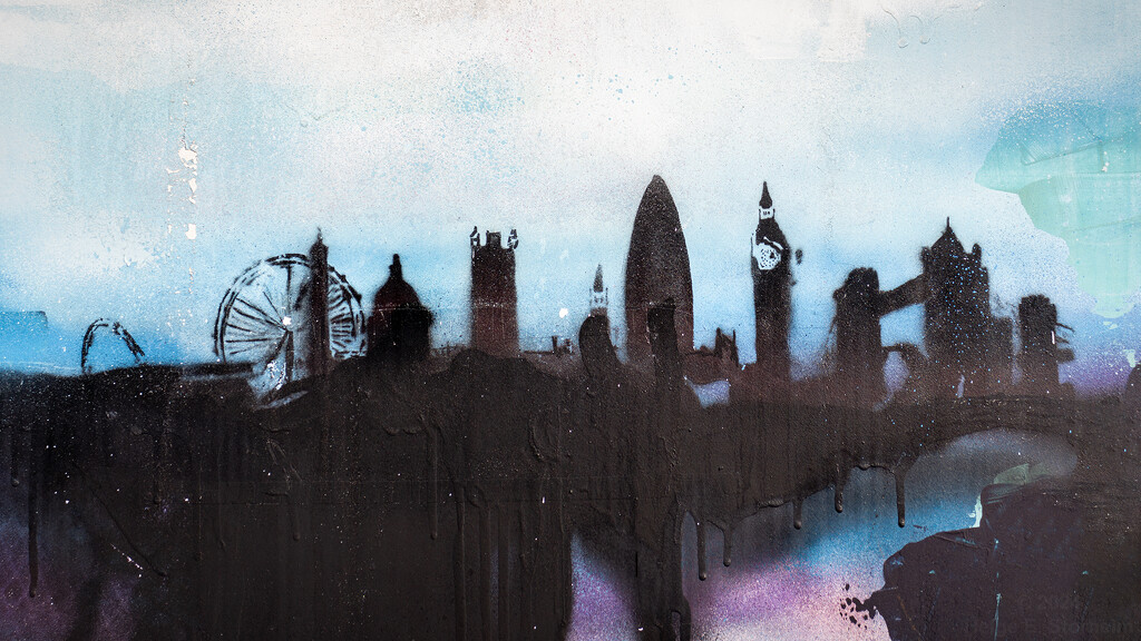 London skyline graffiti by helstor365