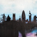 London skyline graffiti