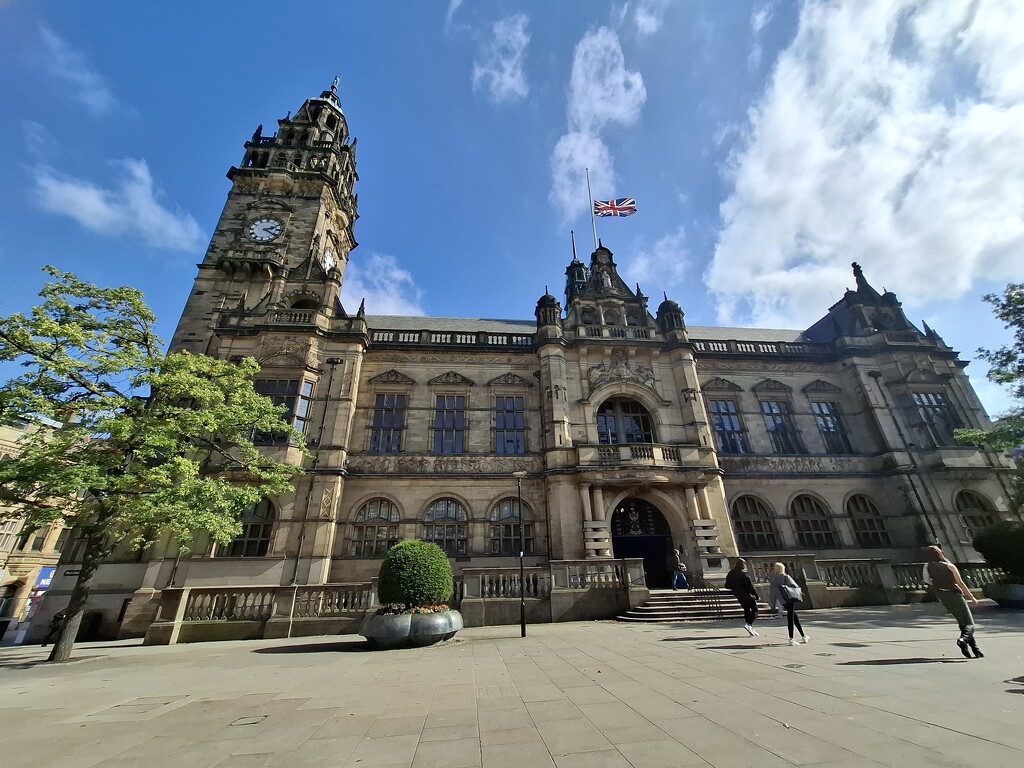 Day 253/366. Sheffield Town Hall with sunny, blue skies.  by fairynormal