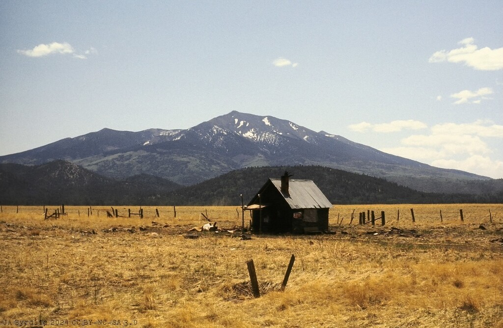 Cabin with Humphreys Peak by byrdlip