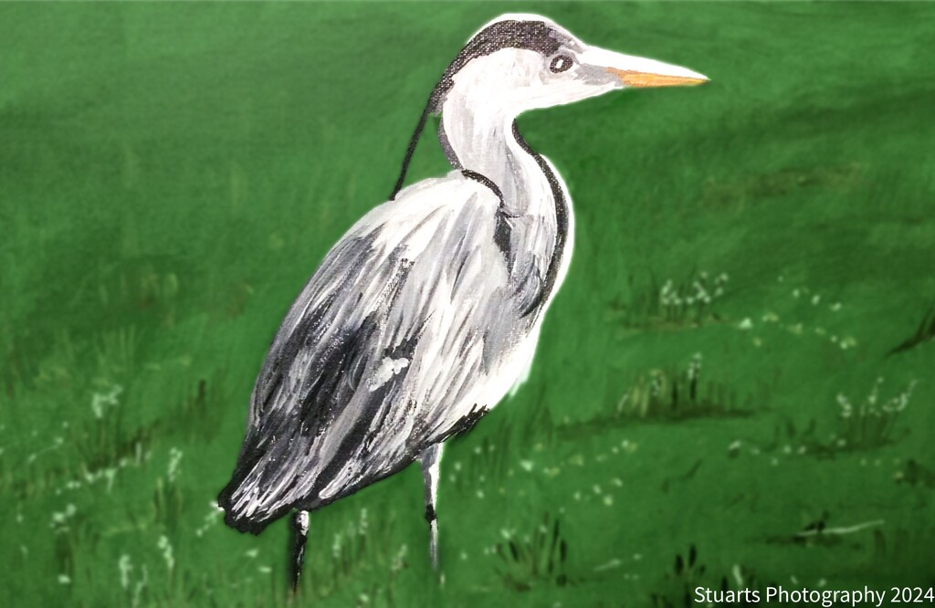 Heron (painting) by stuart46