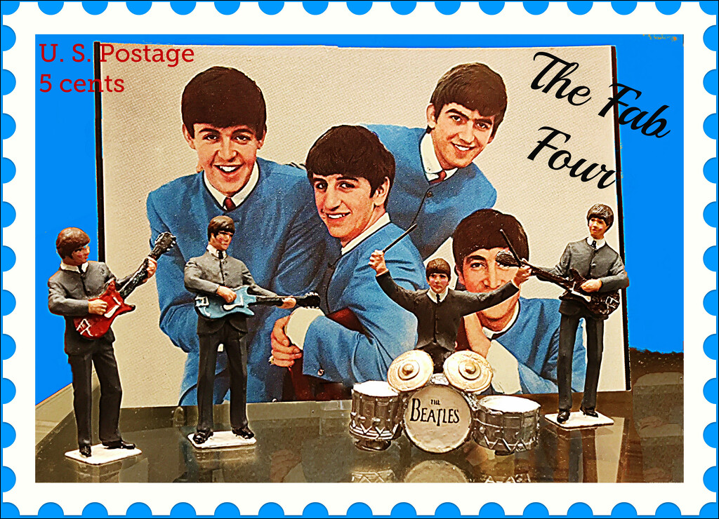 FAB-four-u-lous Postage Stamp by olivetreeann