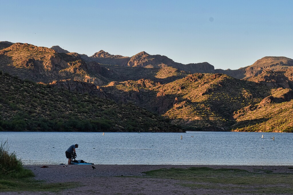 9 26 Saguaro Reservoir and Mountains by sandlily