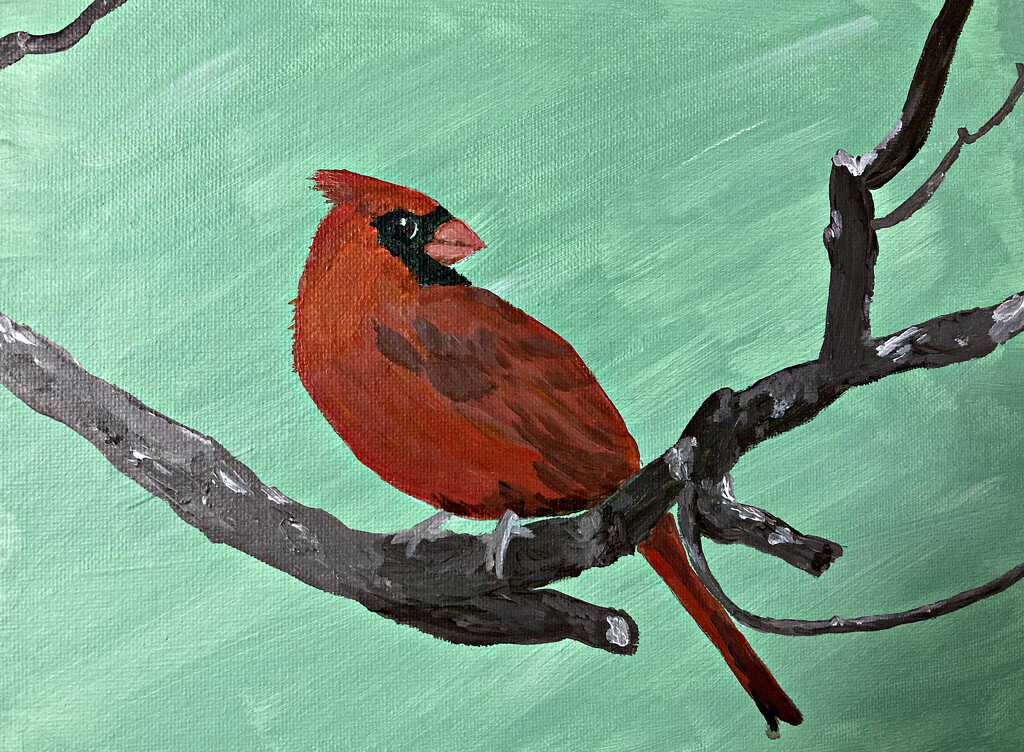 cardinal in acrylic by summerfield