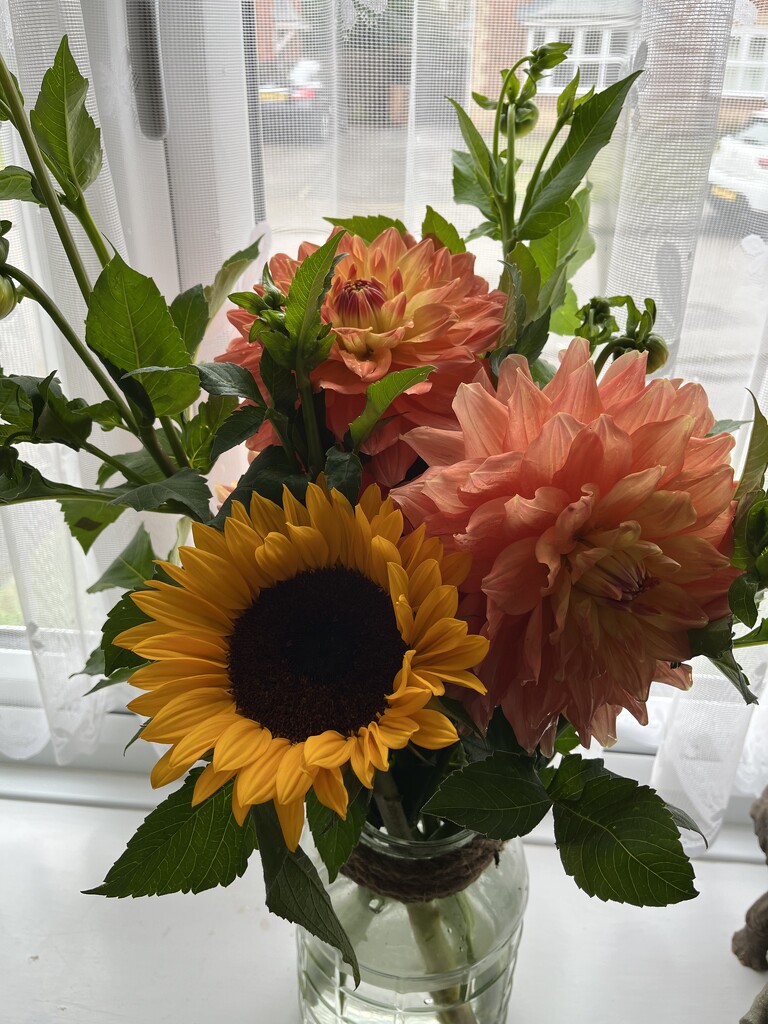 Sunflower and Dahlias..... by anne2013