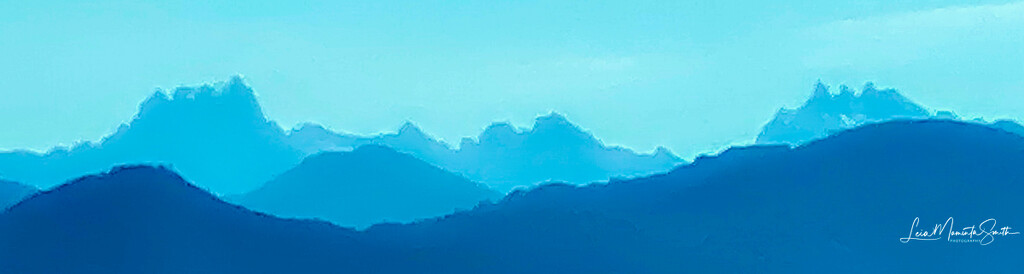 Cascade Mountains in Blue by princessleia