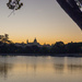 Sunrises are beautiful everywhere, this is taken in Campo de Caso park overlooking the lake in Madrid.