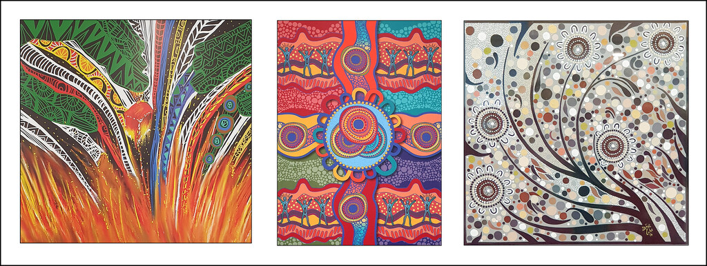 Aboriginal Art Triptych by onewing