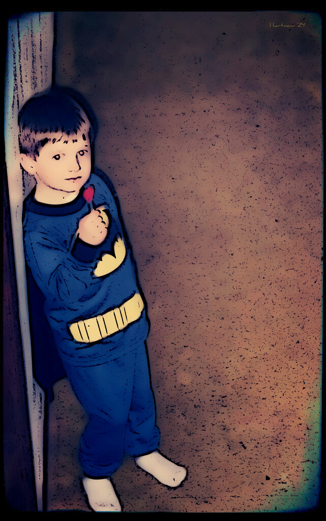 lil batman with lollipop by prettycheeses