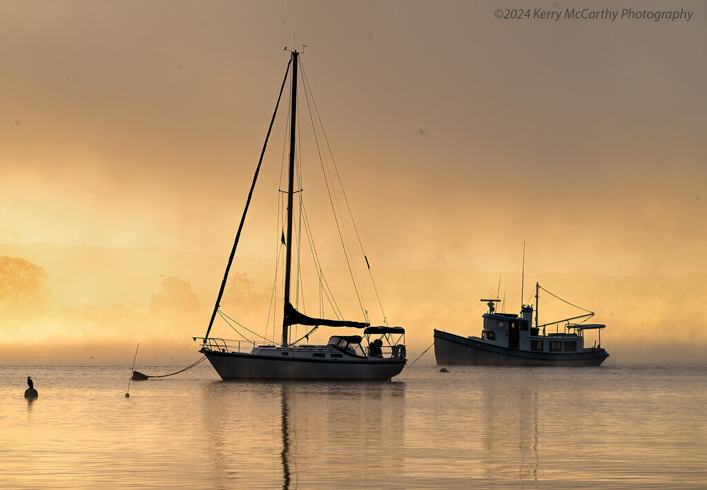 Boats in fog by mccarth1