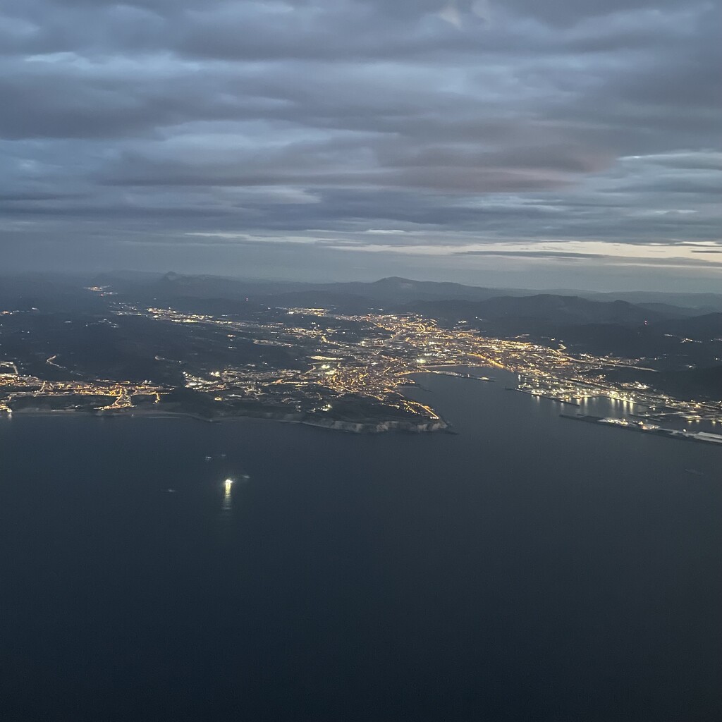 Almost landing at Bilbao Airport  by jacqbb