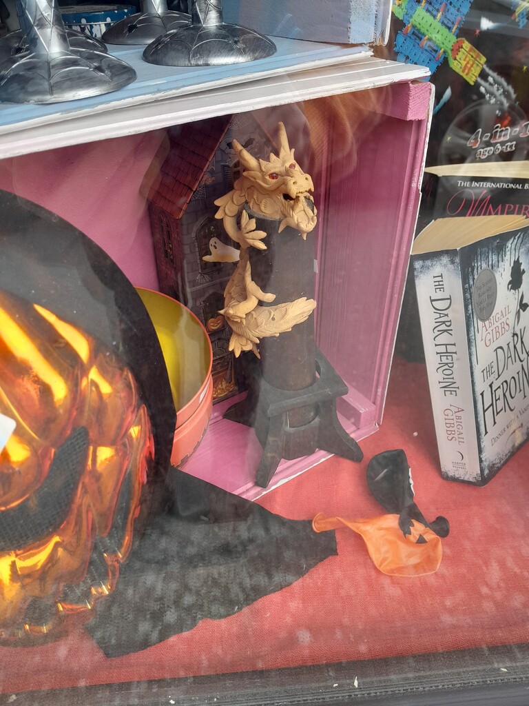 In a charity shop Hallowe'en display window by anniesue