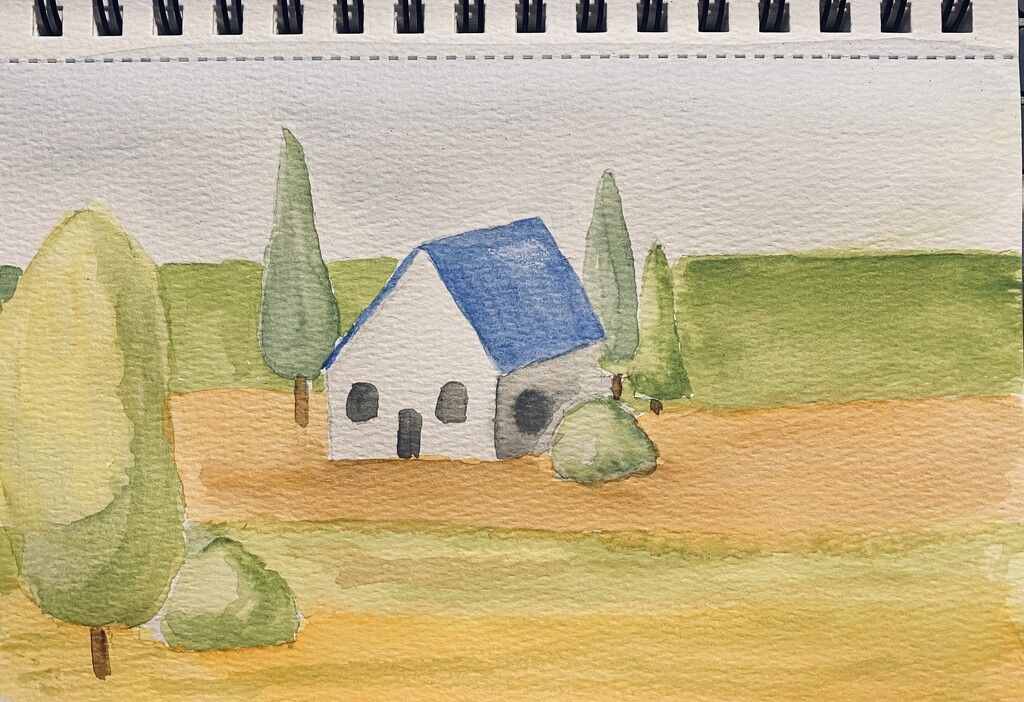 Whimsical landscape (Shana Circe Watercolor Journal Day 115) by mtb24