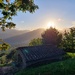 Woodshed with Blazing Sun