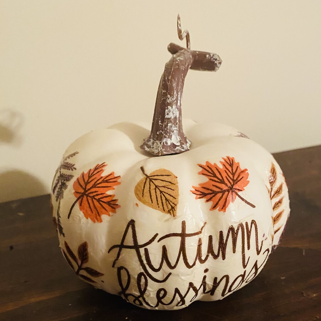 My decoupaged pumpkin by mtb24