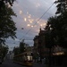 Evening Tram Under Painted Skies