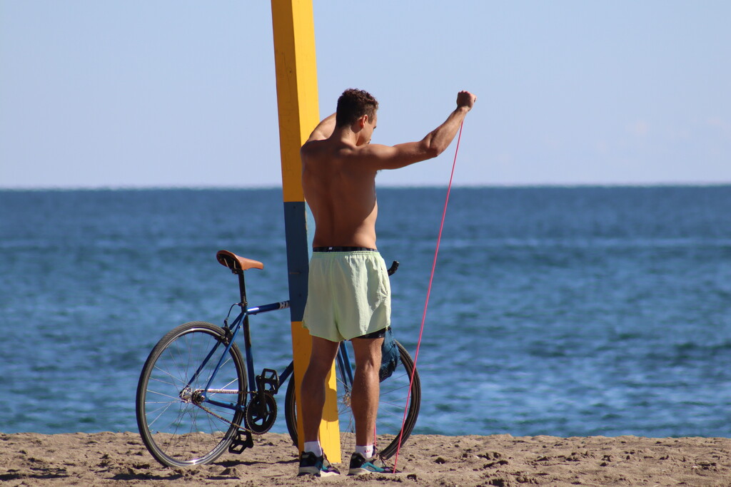 Working Out on Balmy Beach by princessicajessica