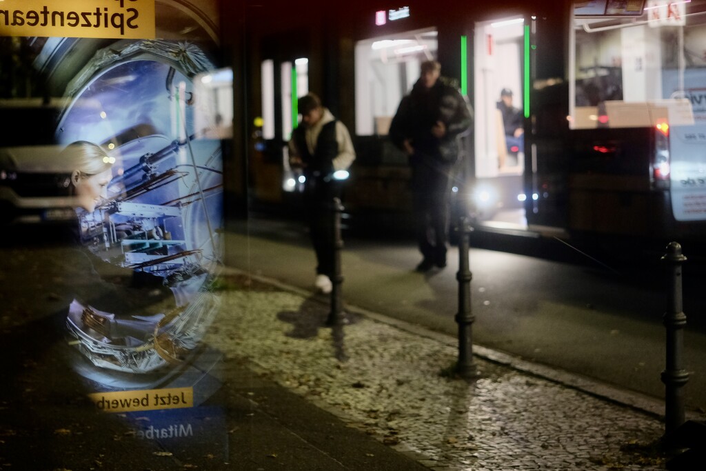 Tram stop at night by vincent24