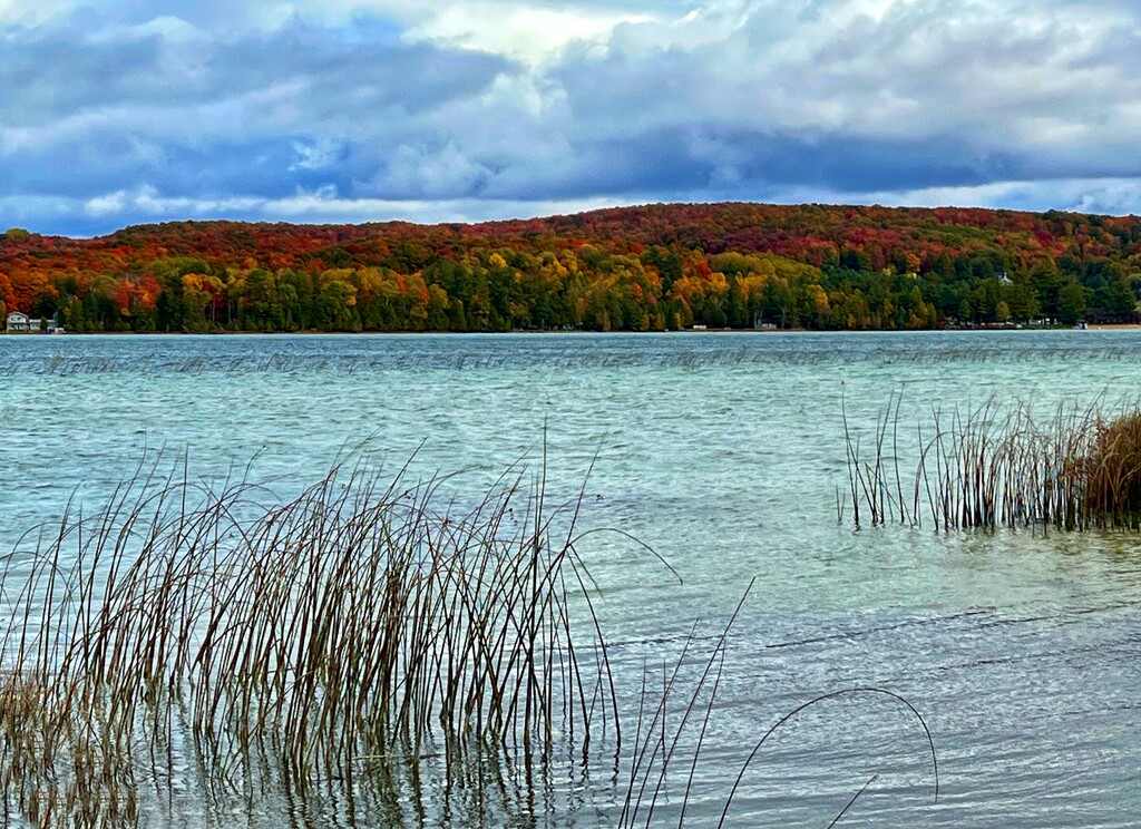 fall color across the lake by amyk