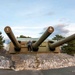 My husband and the cannon at Austrått fort