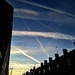 Day 303/366. Twilight skies with vapour trails.