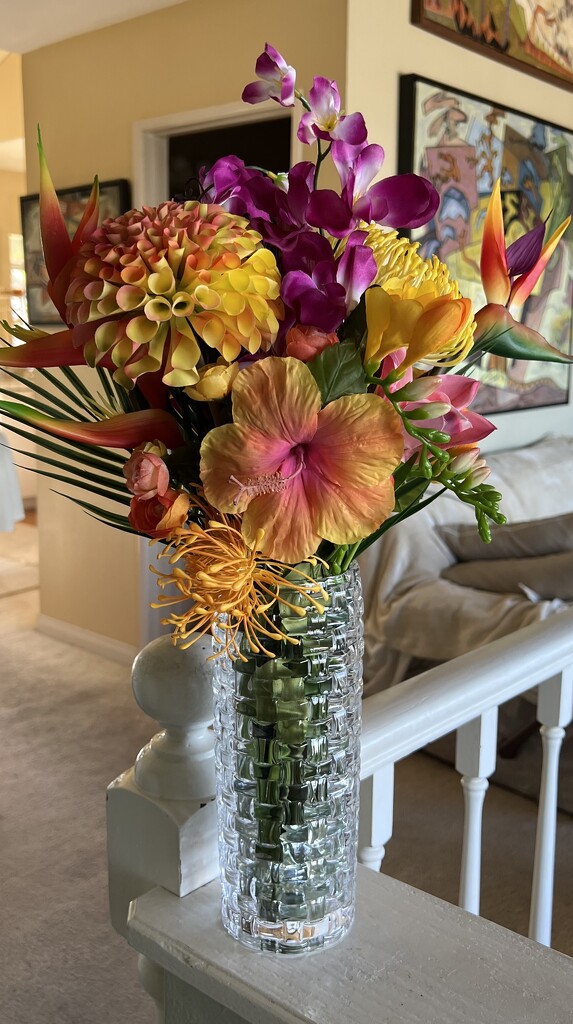 Tropical Bouquet in Crystal Vase by peekysweets