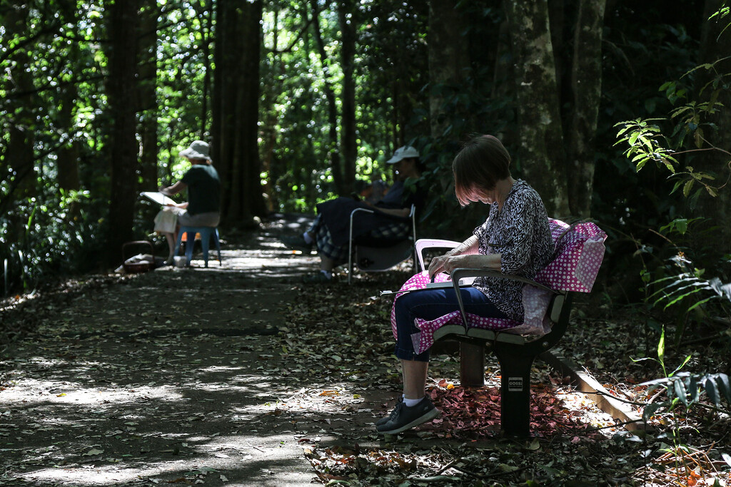 Painting in the rainforest.  by jeneurell