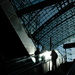 Sunny ride on escalator 