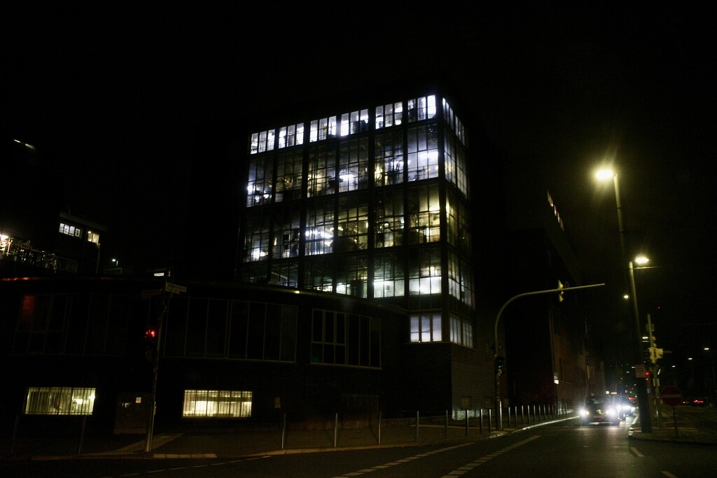 Industrial building at night  by vincent24