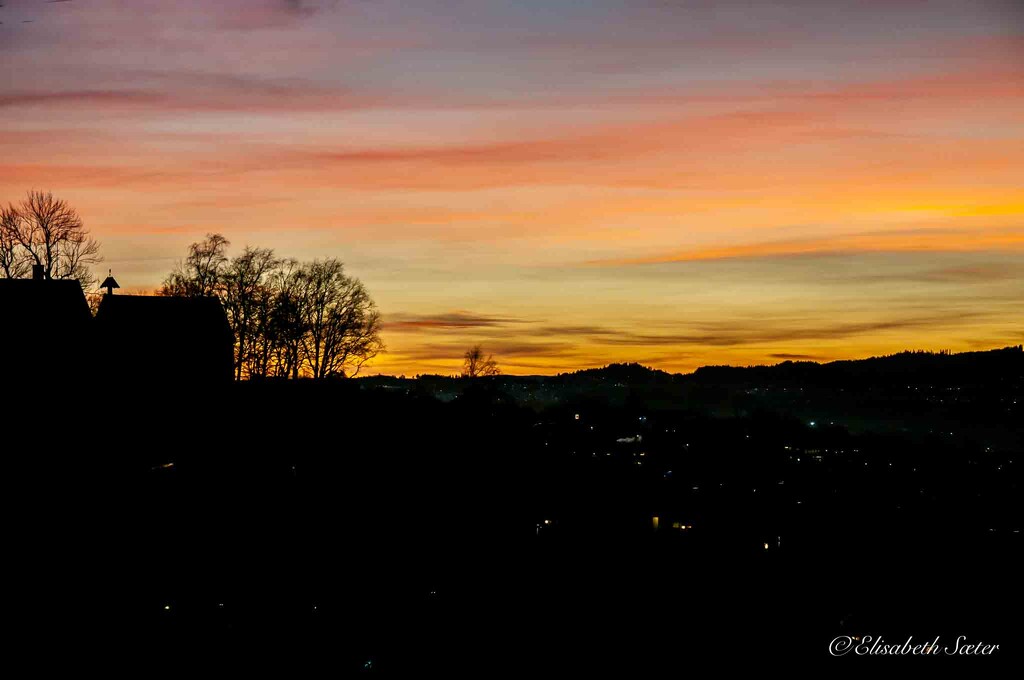 Sunset from my porch by elisasaeter