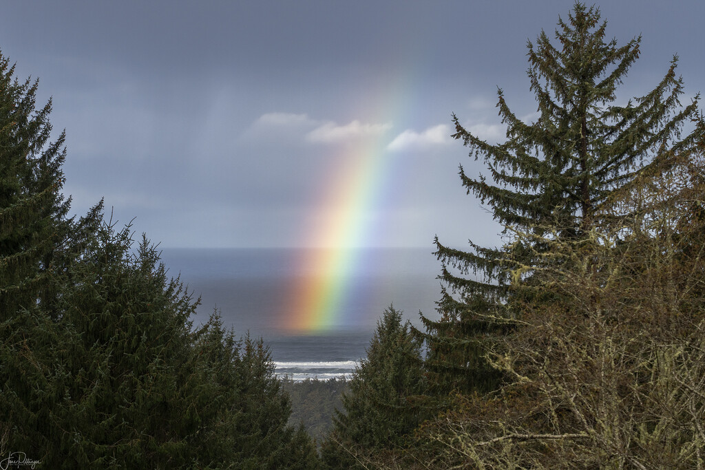 Rainbow Arising from the Sea by jgpittenger