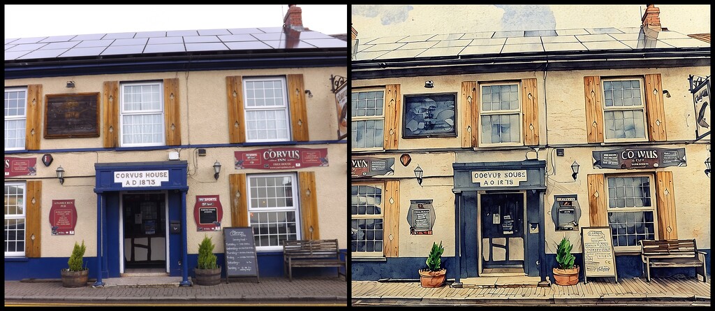 Corvus Inn Watercolour by ajisaac