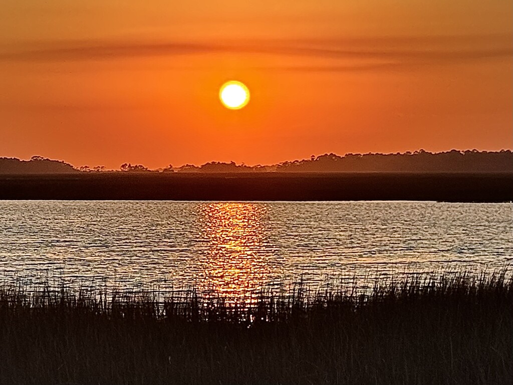 Tidal River and marsh sunset by congaree